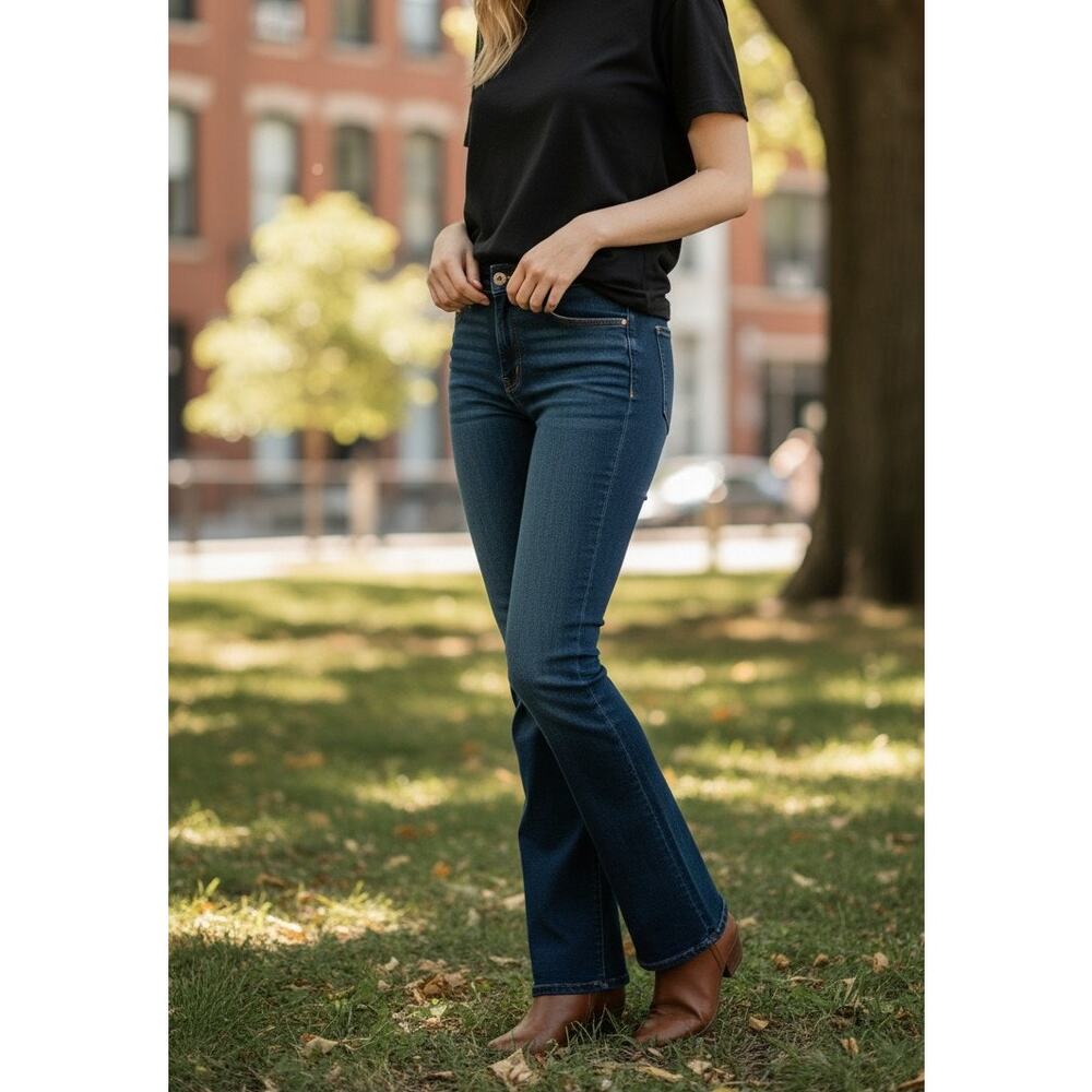 Jordache Blue Jeans Women's Size 16 Bootcut With Embellished Back Pockets